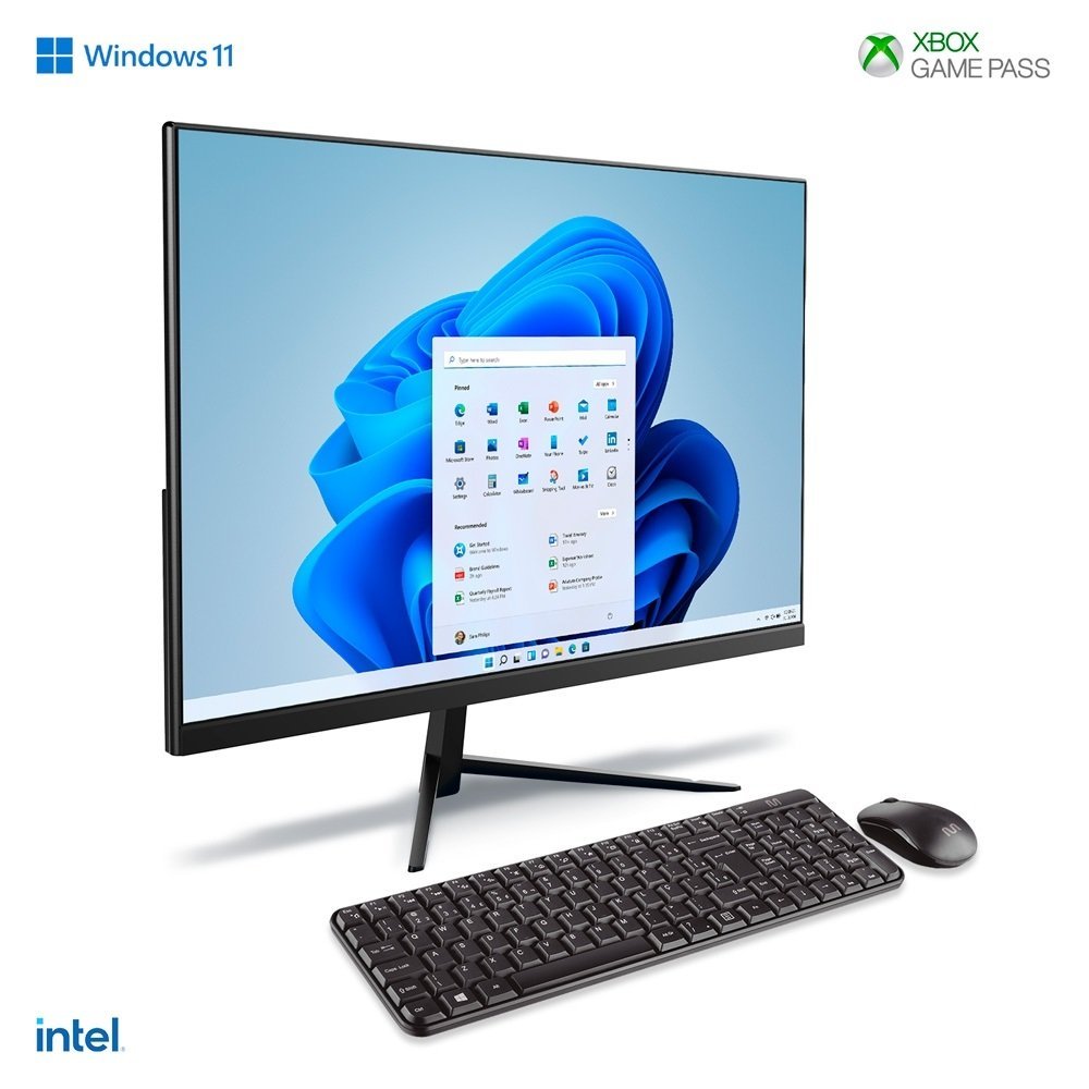 Computador All-In-One 23.8" Multilaser Ultra Ub840, Core I3, Memoria 4gb, Ssd 120gb, Windows 11