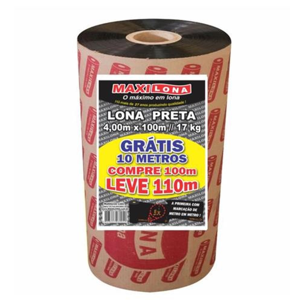 Lona Preta 4 X100 Bobina com 17Kg Maxilona