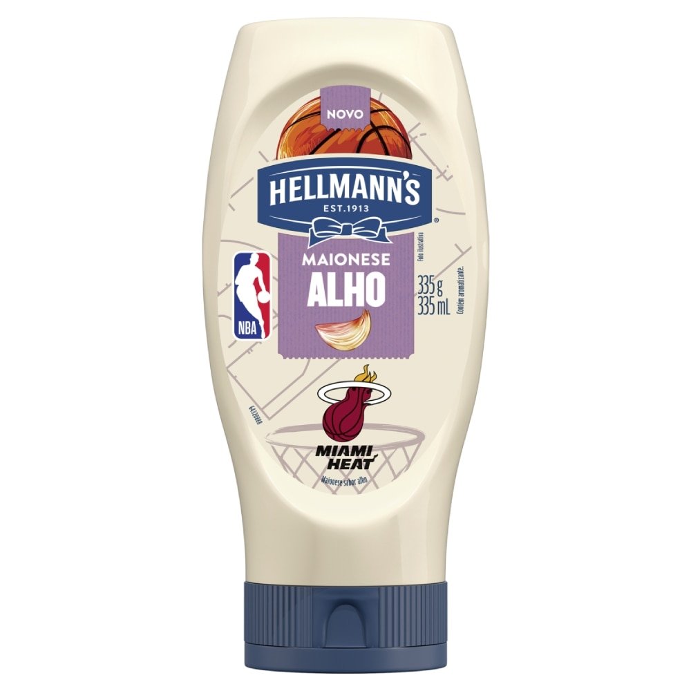 Maionese Hellmanns Alho Squeez 335g - Embalagem com 24 Unidades