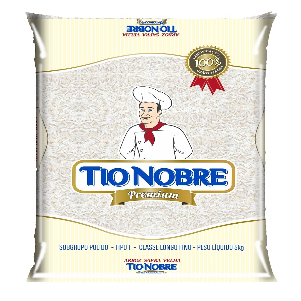 Arroz Tipo 1 Tio Nobre Safra Velha 5kg - 6 Unidades