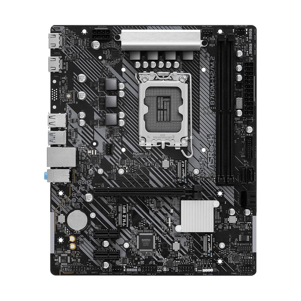 Placa Mãe ASRock B760M-H2/M.2, Chipset B760, Intel LGA 1700, mATX, DDR5