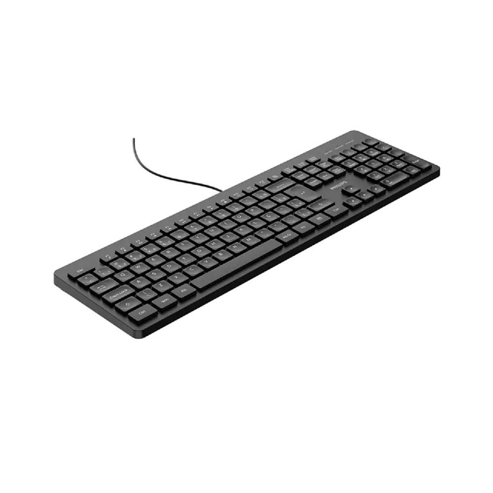 Teclado Philips SPK6208B, ABNT2, USB, Preto