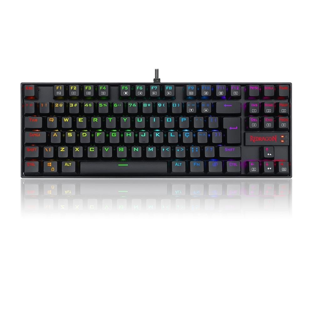 Teclado Gamer Mecanico Kumara Pro, Switch Magnetico Blue, Cor Preto, Rgb, Abnt2, K552rgb-Pro (Pt-Blue), Redragon