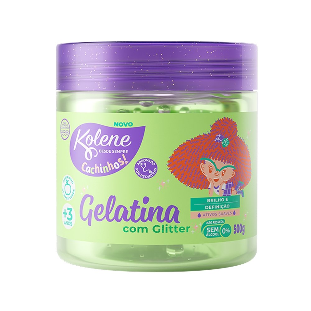 Gelatina Capilar Kolene Cachinhos com Glitter 500g