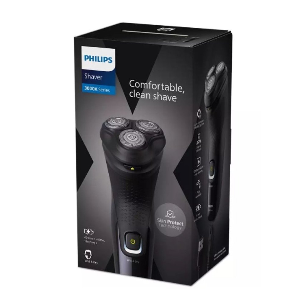 Barbeador Philips Shaver X3021/00 | Seco ou Molhado, Preto, Bivolt