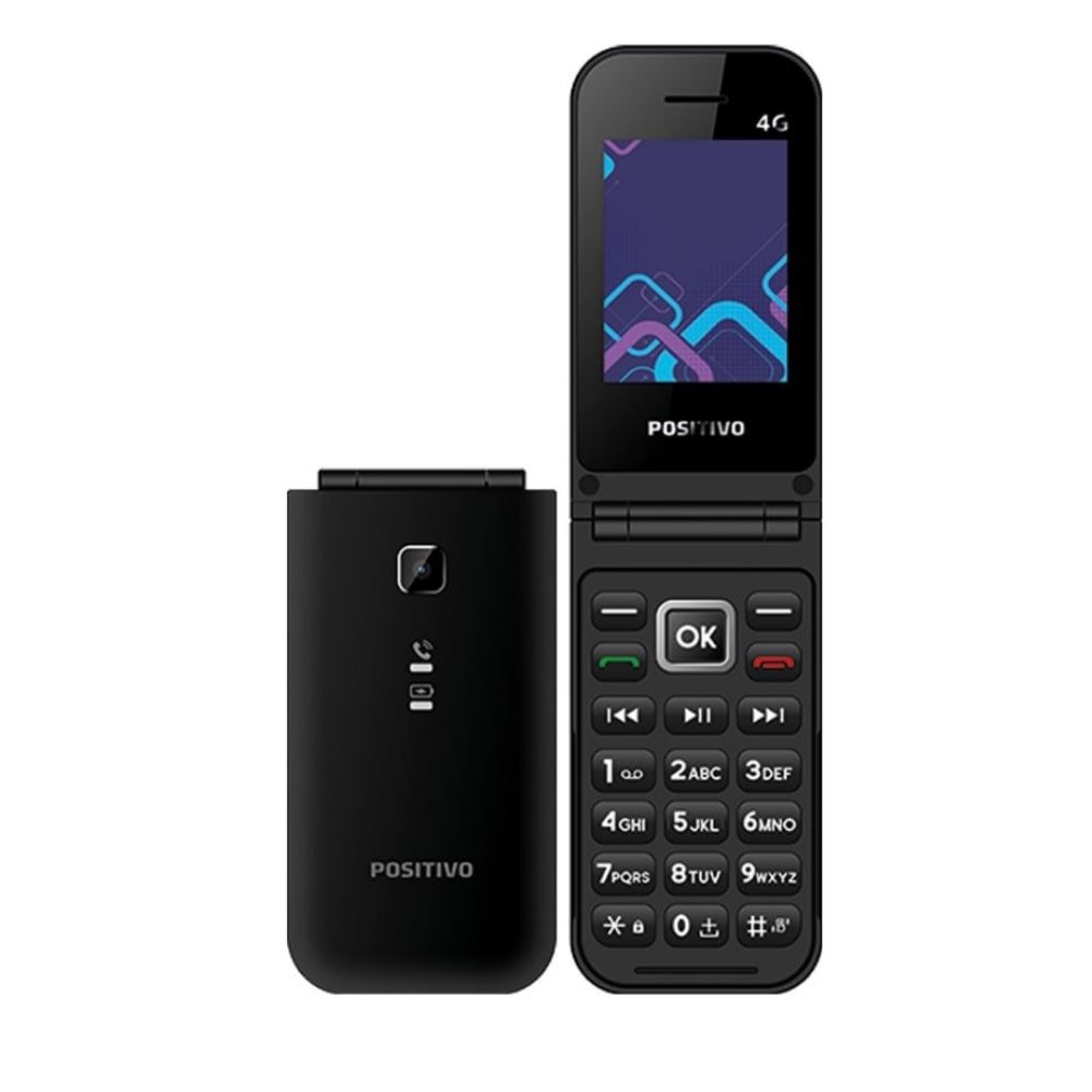 Celular Positivo P51 - Dual Chip, Preto, Tela 2.4", 4G, QVGA, 128MB