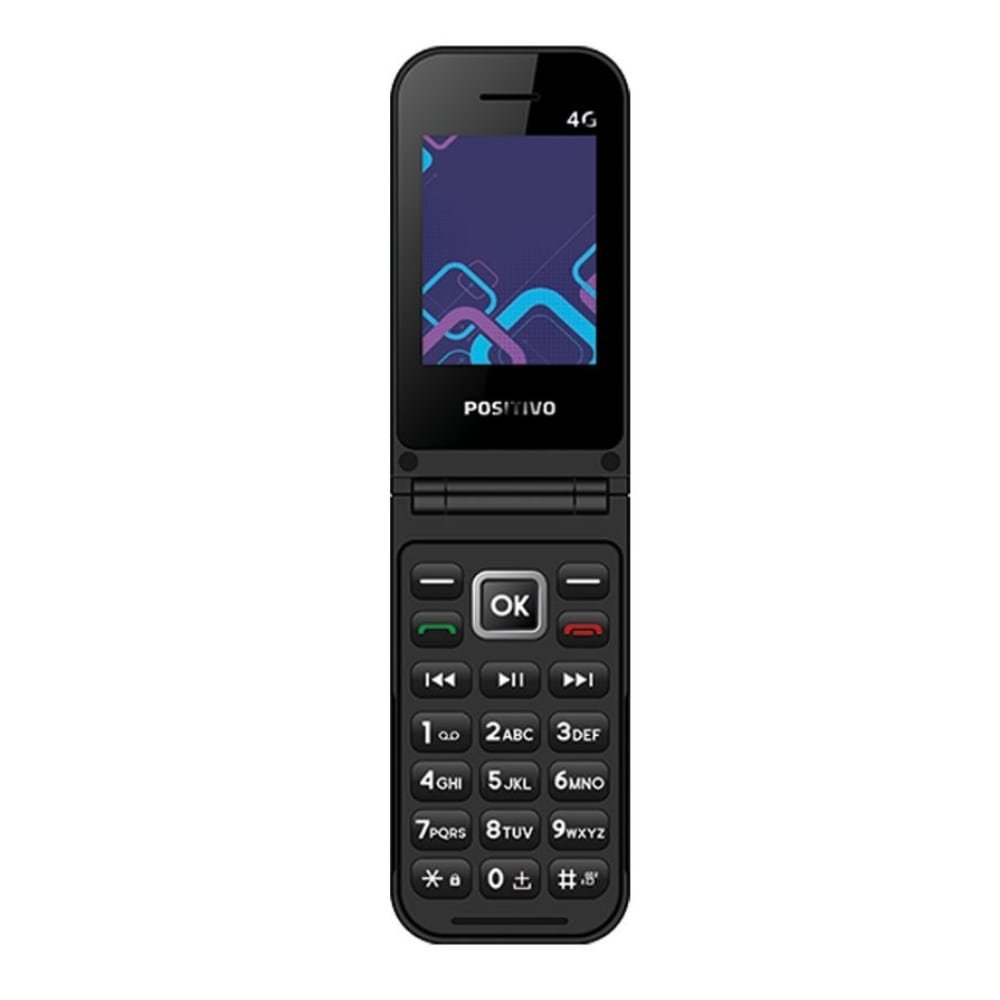 Celular Positivo P51 - Dual Chip, Preto, Tela 2.4", 4G, QVGA, 128MB