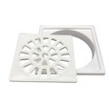 Conjunto Grelha + Porta Grelha Rebouças Quadrado 100mm Branco