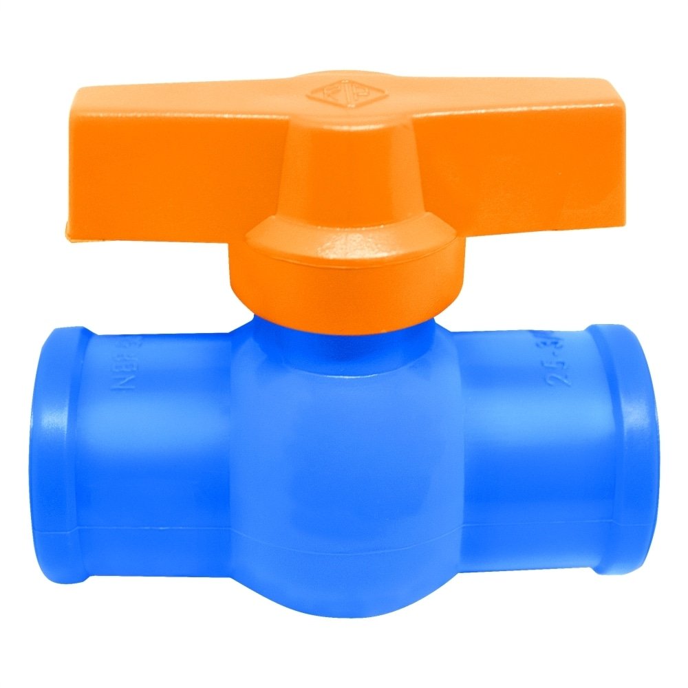 Registro Esfera Rebouças Soldável Irrigação 50mm Azul - Embalagem 2 Unidades