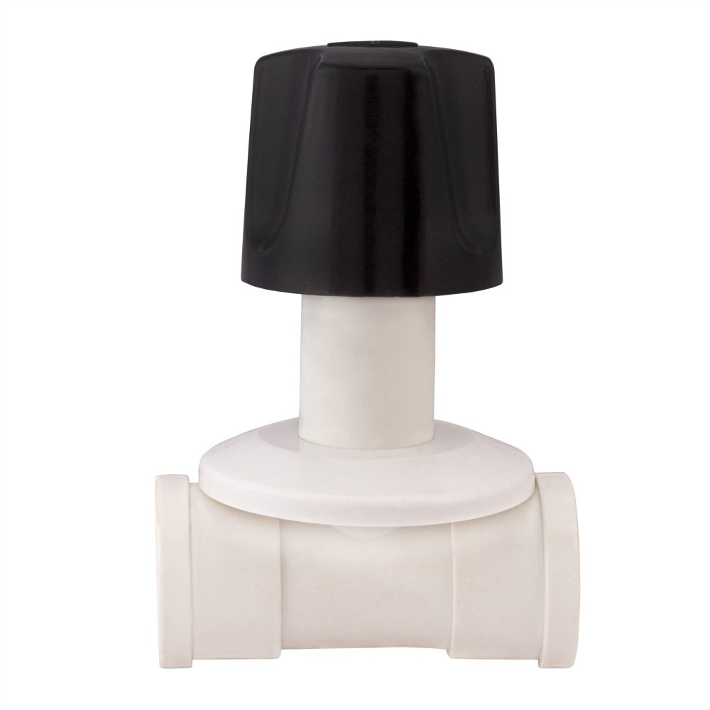 Registro Pressão Rebouças 25mm Branco com Volante Preto - Embalagem 12 Unidades