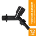 Torneira Jardim Rebouças 1/2-3/4 Preto Bico Mangueira - Embalagem com 12 Unidades