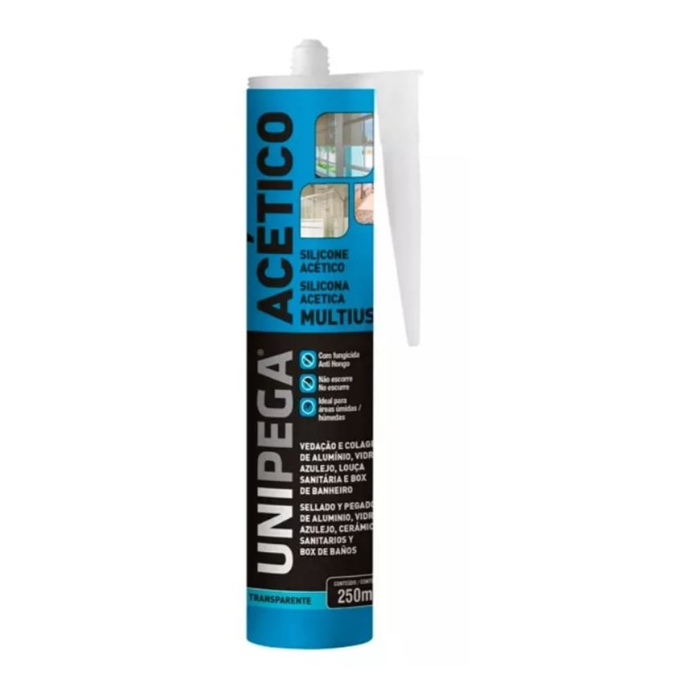 Silicone Acético Unipega Multioso Incolor 250ml
