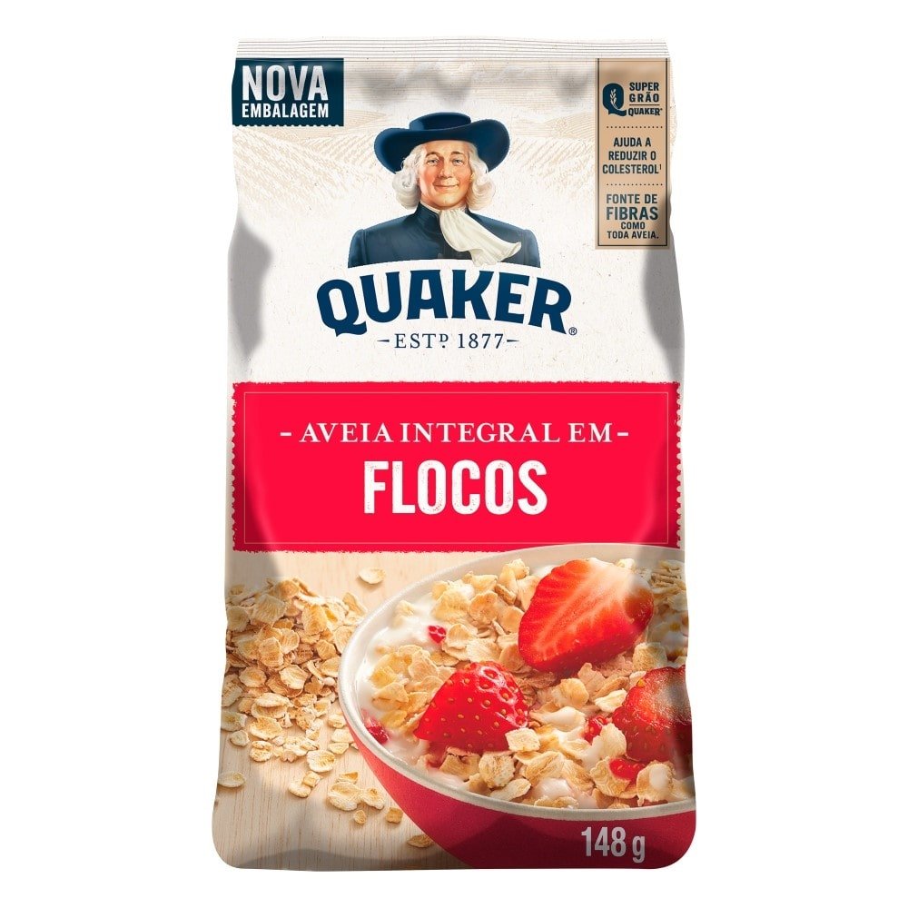 Aveia Quaker Integral Flocos Regular Sachê 148g