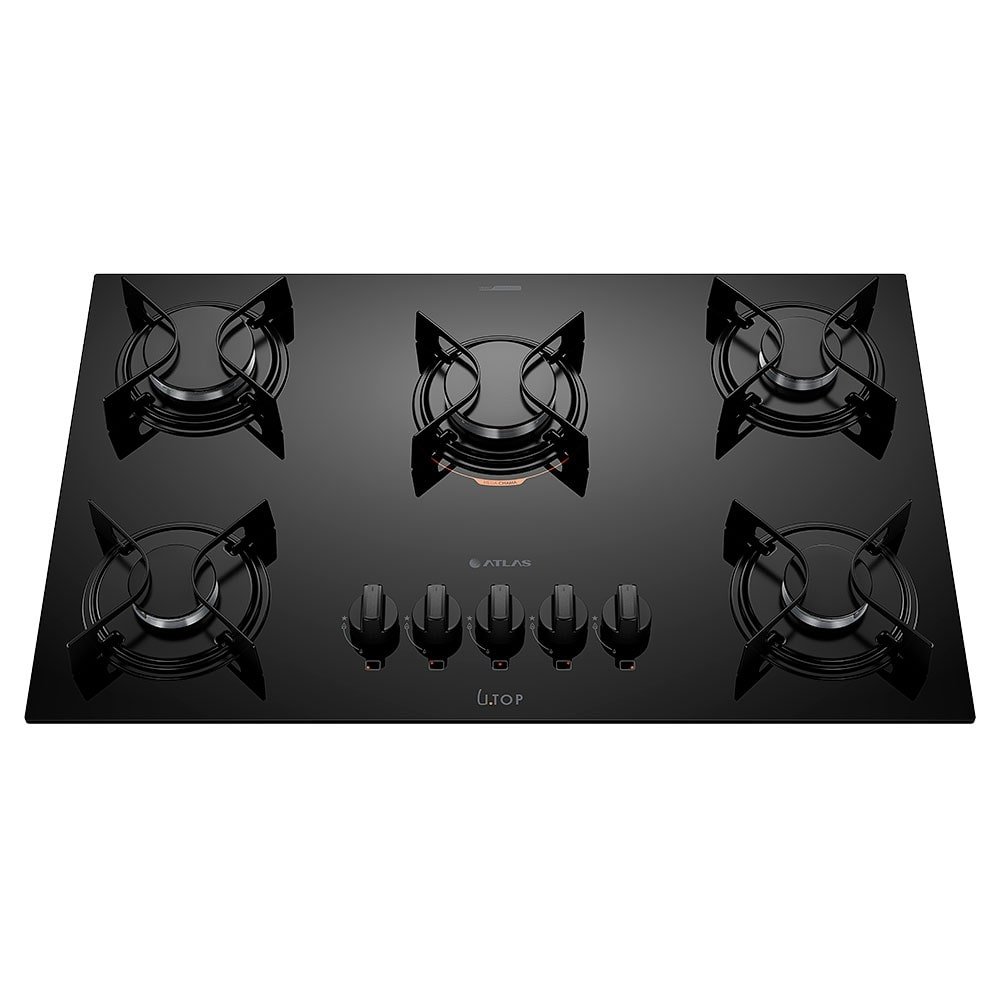 Fogão Cooktop 5 Bocas Atlas UTOP - Preto, Bivolt