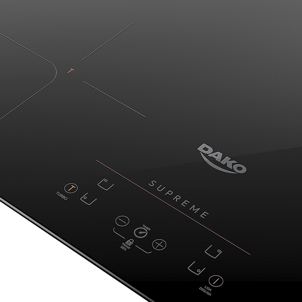 Fogão Cooktop Indução 4 Bocas Dako Supreme - Preto, 220V