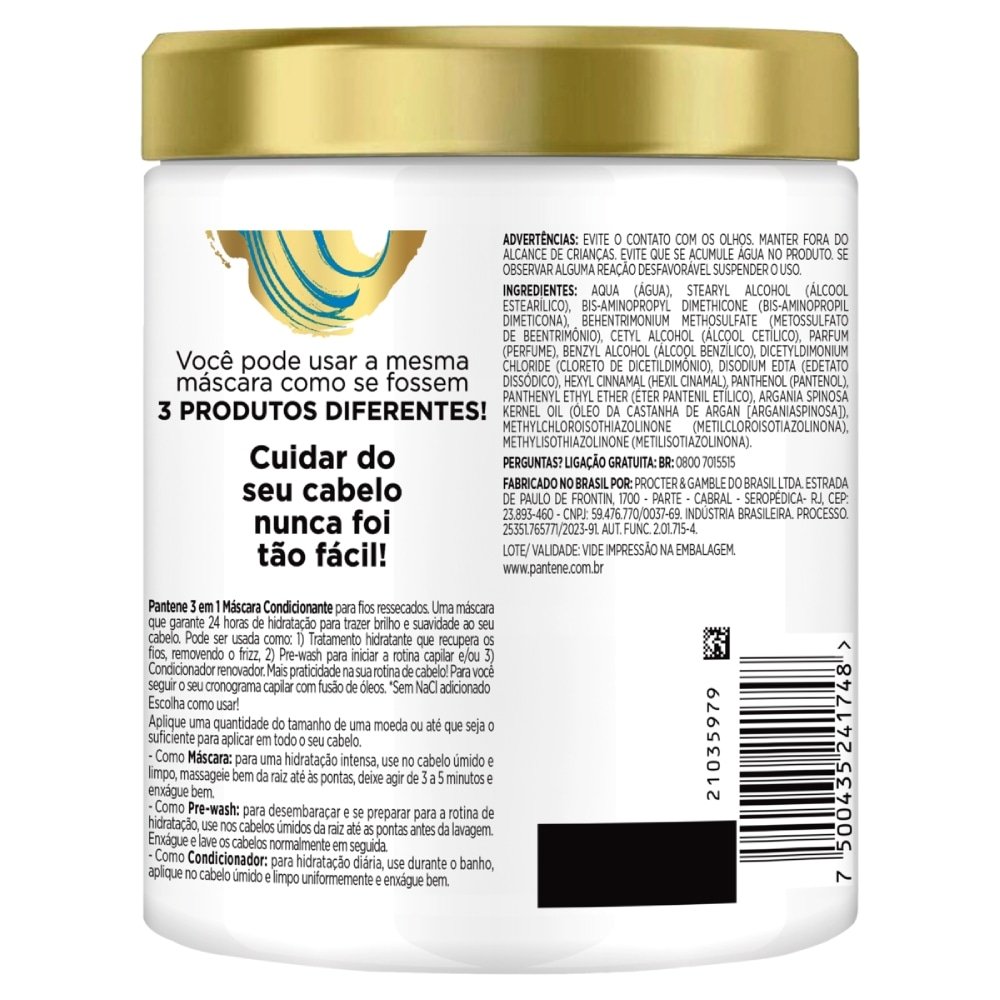 Máscara de Tratamento Pantene 3 Em 1 Condicionante 550ml