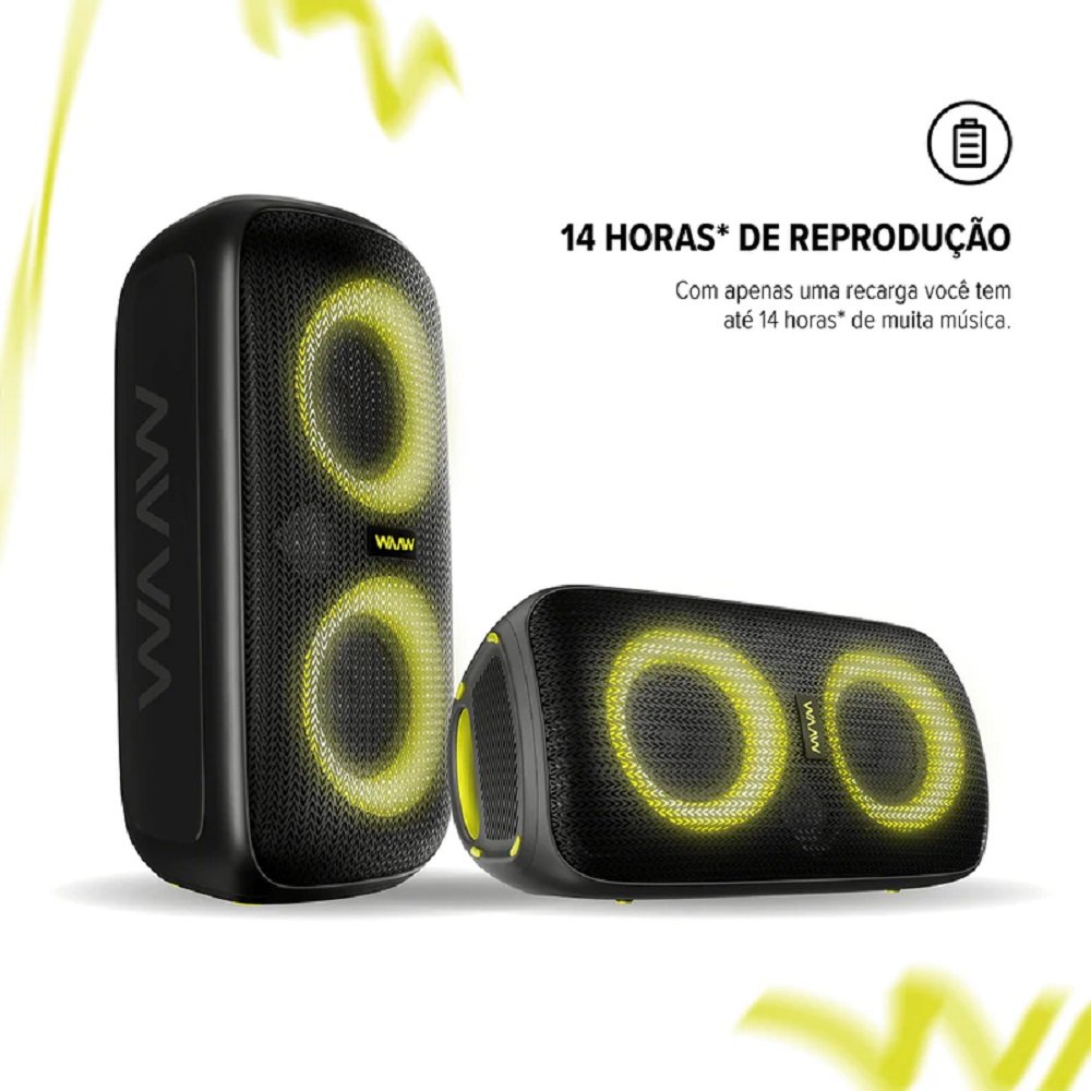 Caixa de Som Bluetooth WAW Infinite 100 By Alok Preta WAAW0034