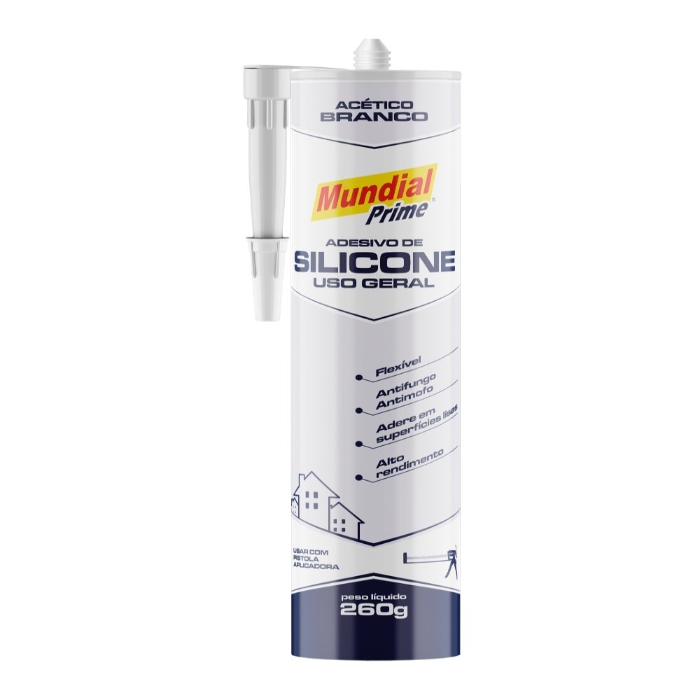 Silicone Acético Mundial Prime Uso Geral Branco 260g
