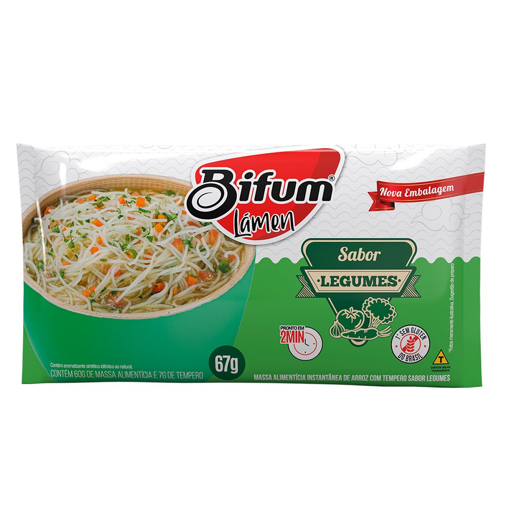 Macarrão Arroz Bifum Lámen Sem Glúten Vegano Legumes 67g