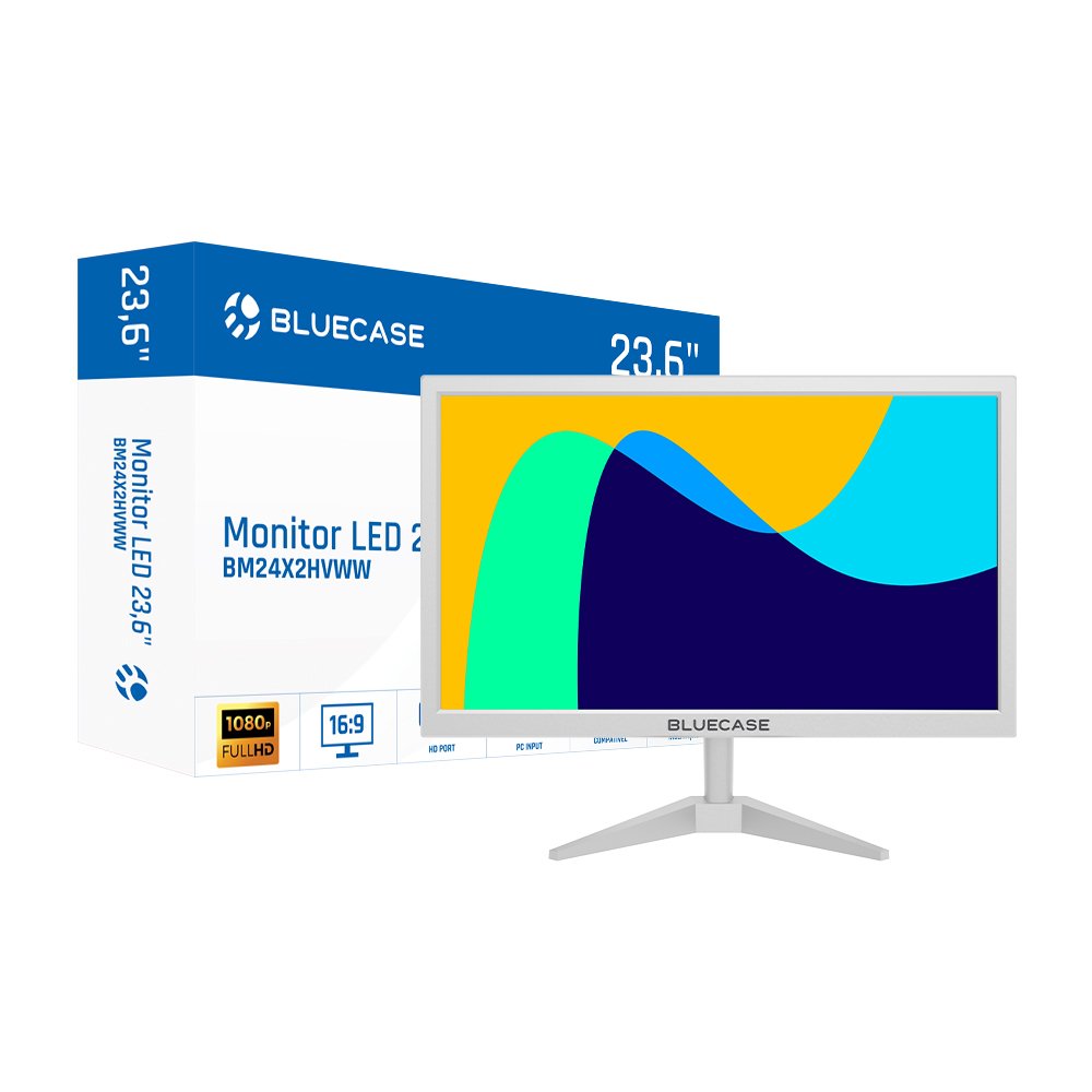 Monitor 23,6" Branco Led Full Hd / 75Hz / Hdmi / Vga / Vesa- Bluecase