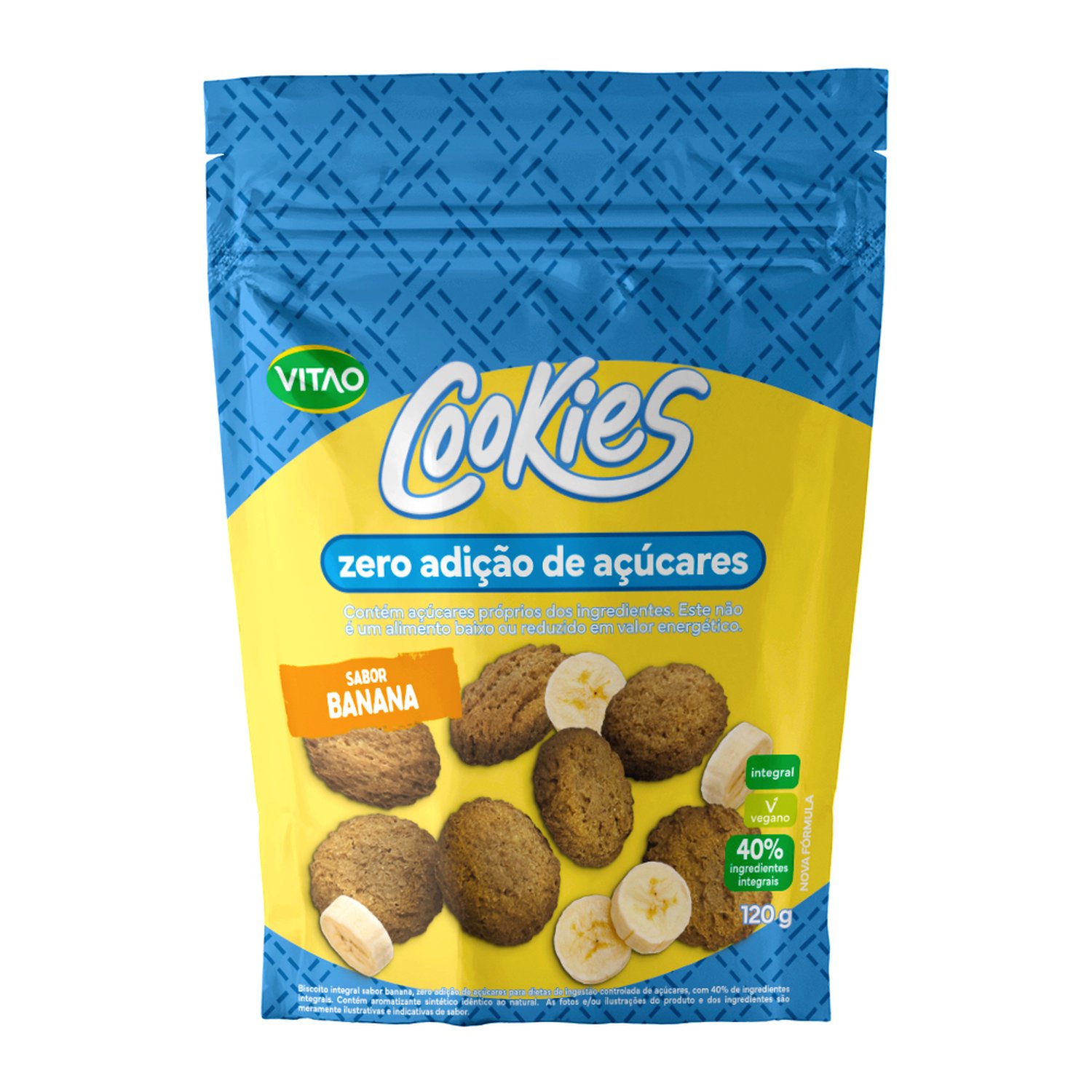 Cookies Zero Banana 120g Caixa Com 8 Unidades