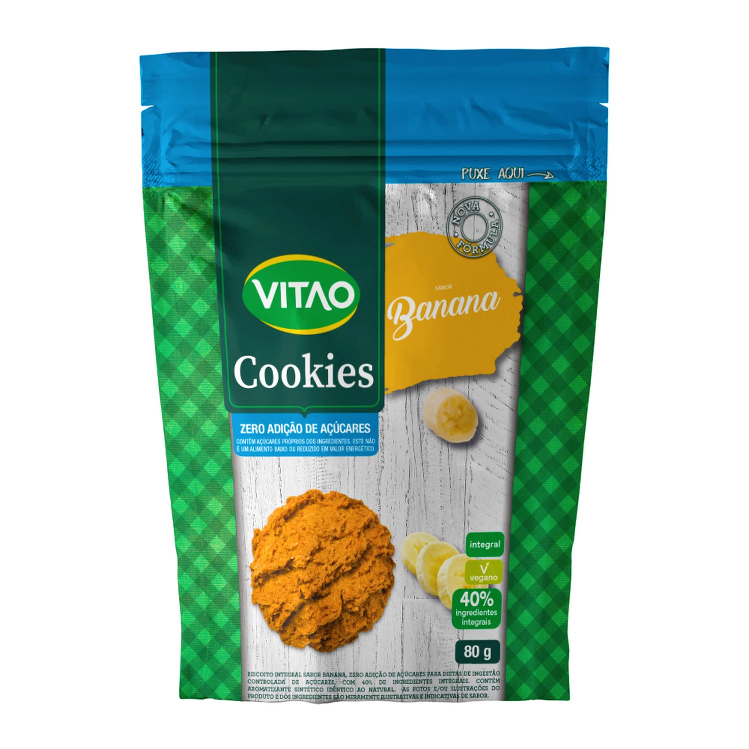 Cookies Zero Integral Banana 80g Caixa Com 10 Unidades