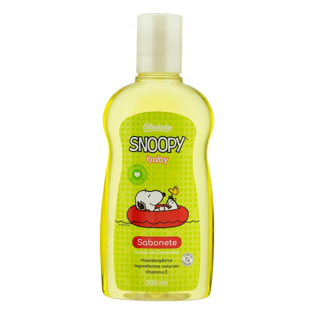 Sabonete Liquido Cotton Baby Snoopy Baby Gotas de Camomila 200ml
