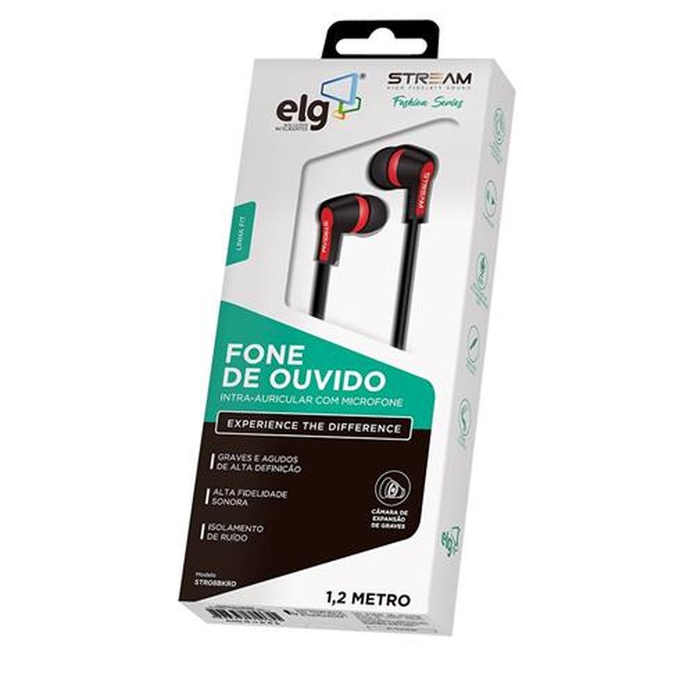 Fone De Ouvido Intra-Auricular + Microfone - Stream - STR08BKRD