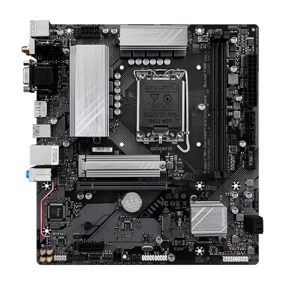 Placa Mãe Gigabyte B760M Gaming WiFi, Chipset B760, Intel LGA 1700, mATX, DDR5