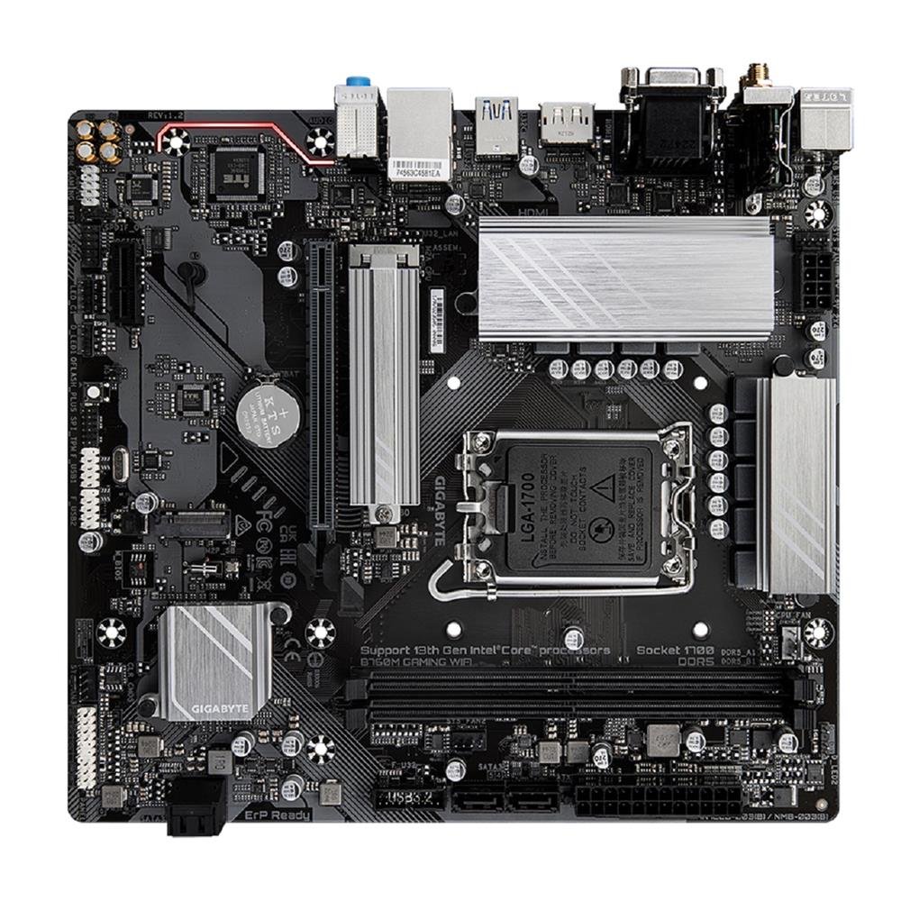 Placa Mãe Gigabyte B760M Gaming WiFi, Chipset B760, Intel LGA 1700, mATX, DDR5