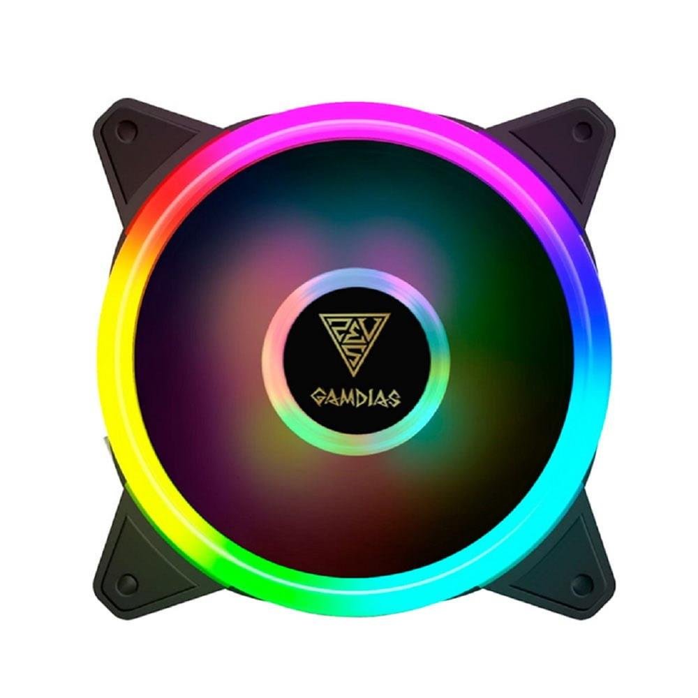Kit Fan com 5 Unidades Gamdias Aeolus M2-1205R, RGB, 120mm, com Controlador, Preto