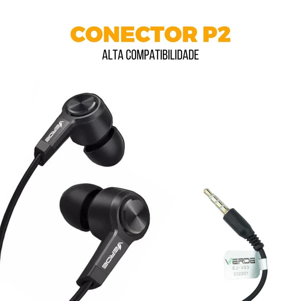 Fone De Ouvido Intra Auricular - Preto - Verde