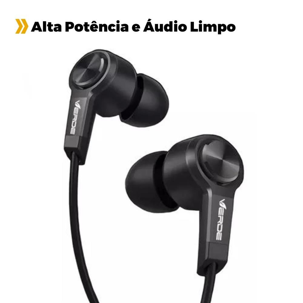 Fone De Ouvido Intra Auricular - Preto - Verde
