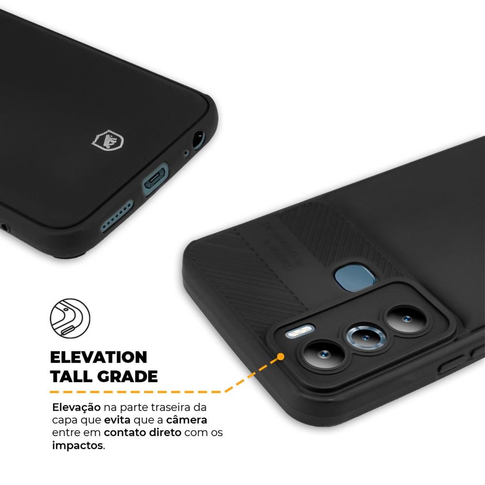 Capa Symetric Para Infinix Hot 20I - Preta