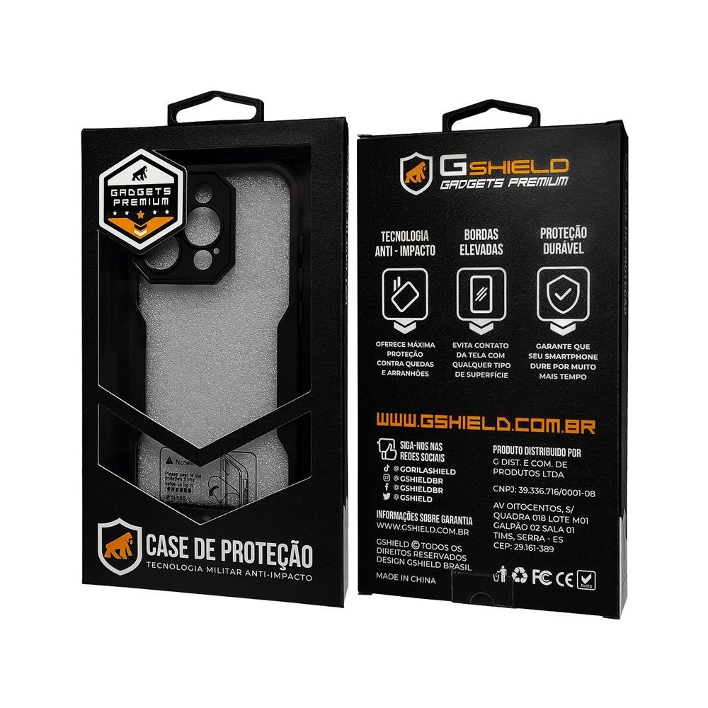 Capa Dual Shock Sense Preta Para Iphone 15 Pro