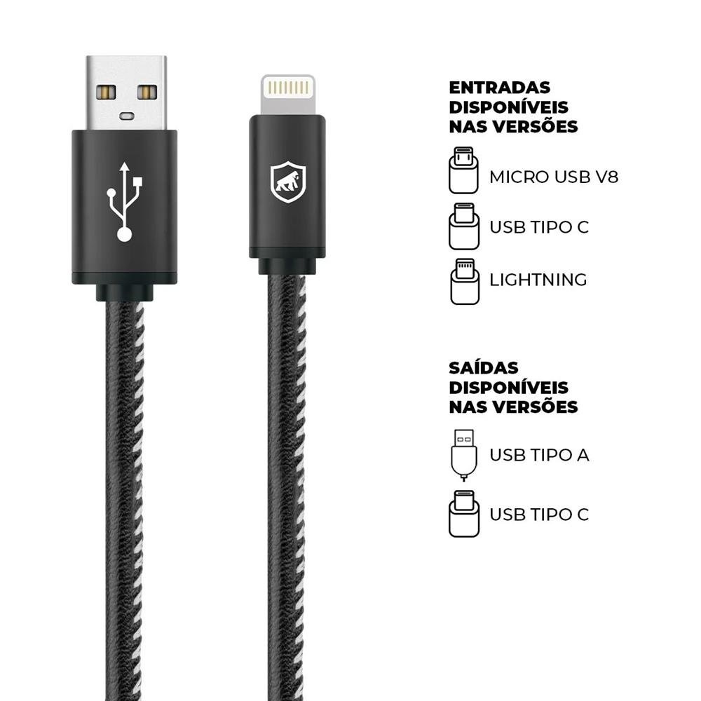 Box 100 Unidades - Cabo Turbo Militar Micro Usb / Usb - 1,5M