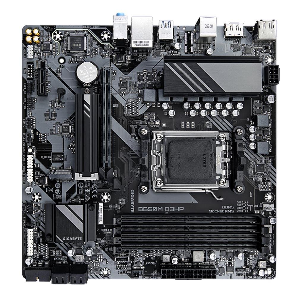 Placa Mãe Gigabyte B650M D3HP, Chipset B650, AMD AM5, mATX, DDR5