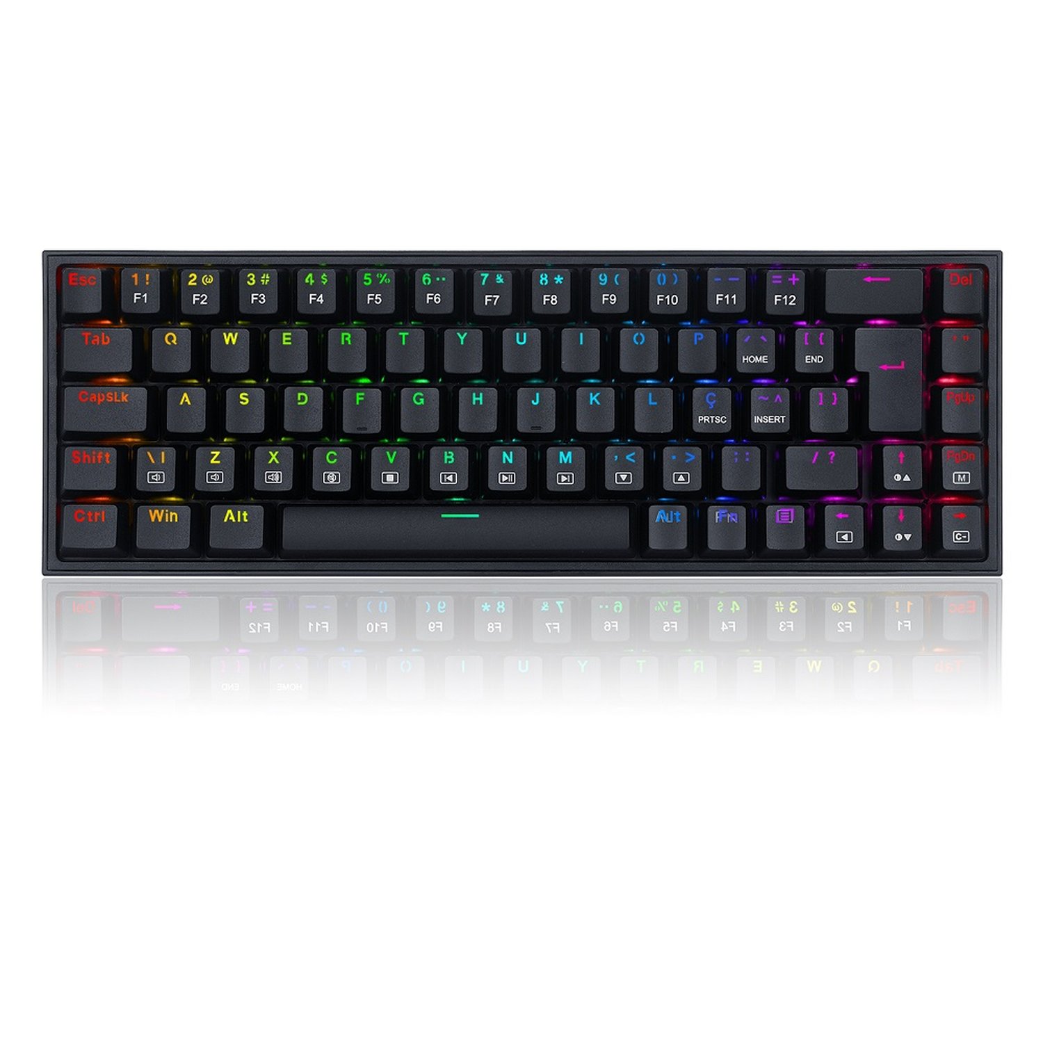 Teclado Gamer Mecanico Castor, Switch Brown, Preto, Rgb, Abnt2, K631-Rgb (Pt-Brown), Redragon