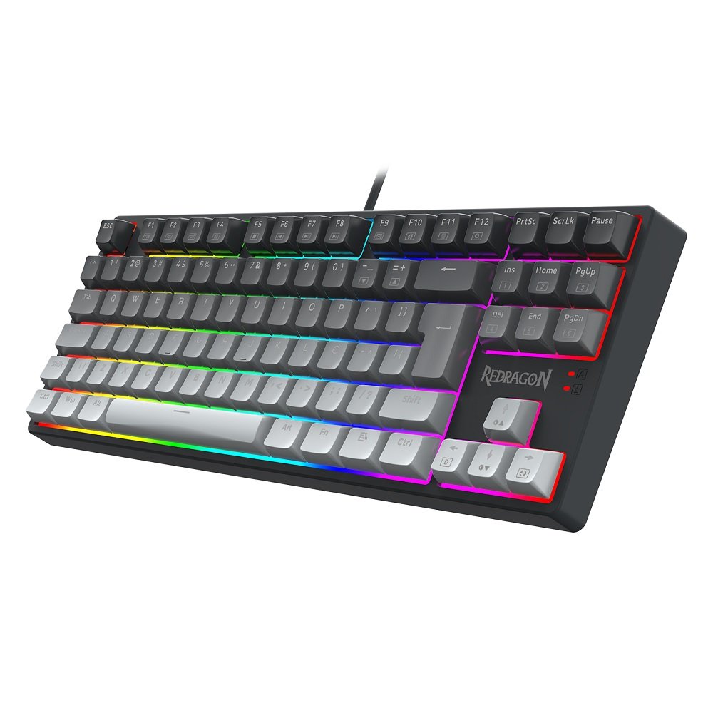 Teclado Gamer Mecanico Daksa Tkl, Preto E Cinza, Abnt2 Switch Diy Brown, K576gg-Rgb (Pt-Brown), Redragon