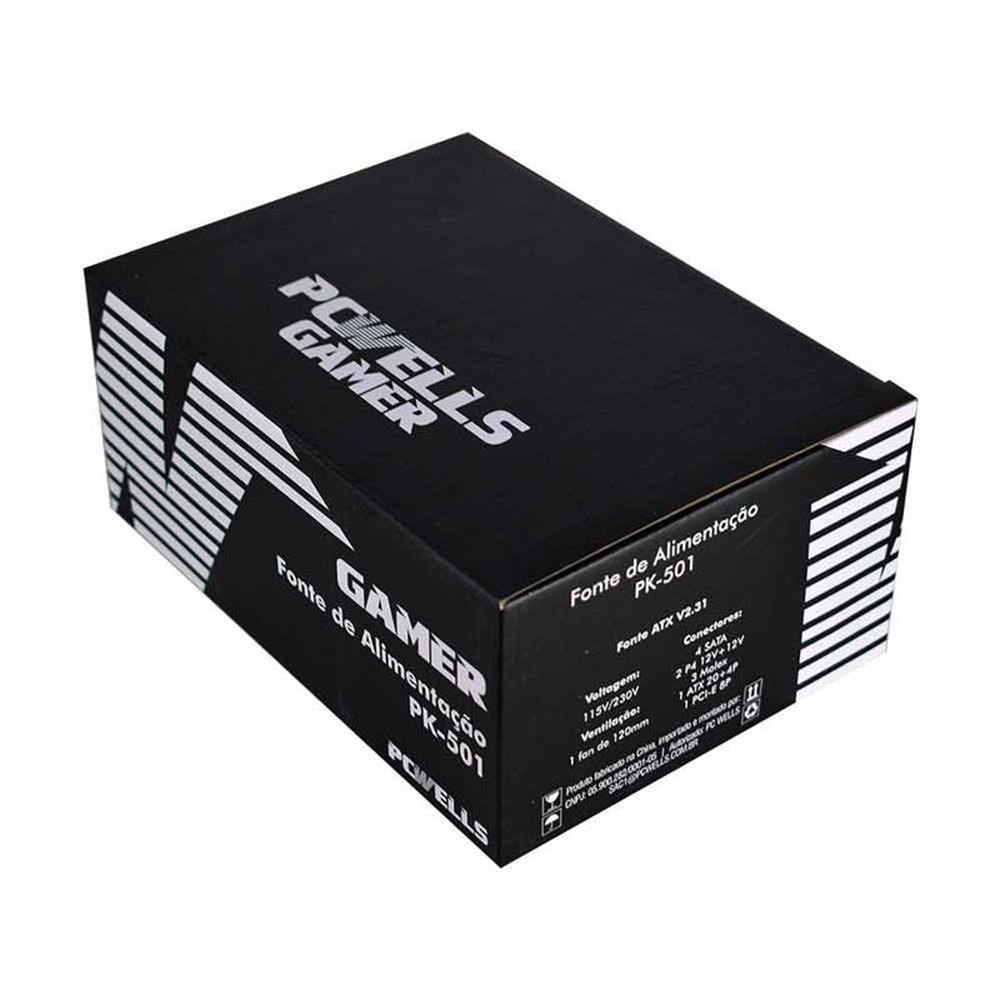 Fonte De Alimentacao K-mex Pk-501 300w Atx Preto