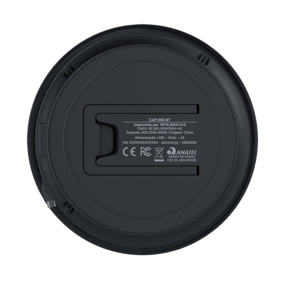 Microfone P/ Conferência Cap 200 Bt, Omnidirecional, Bluetooth, Preto, 4290200, Intelbras