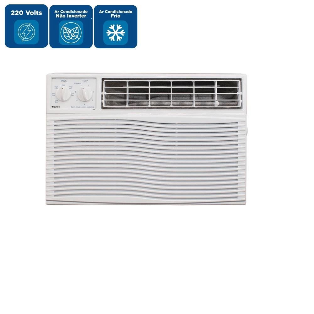 Ar Condicionado Janela Gree 10000 BTU/h Frio R32 Mecânico GJC10BK-D6NMND2A ¿ 220 Volts