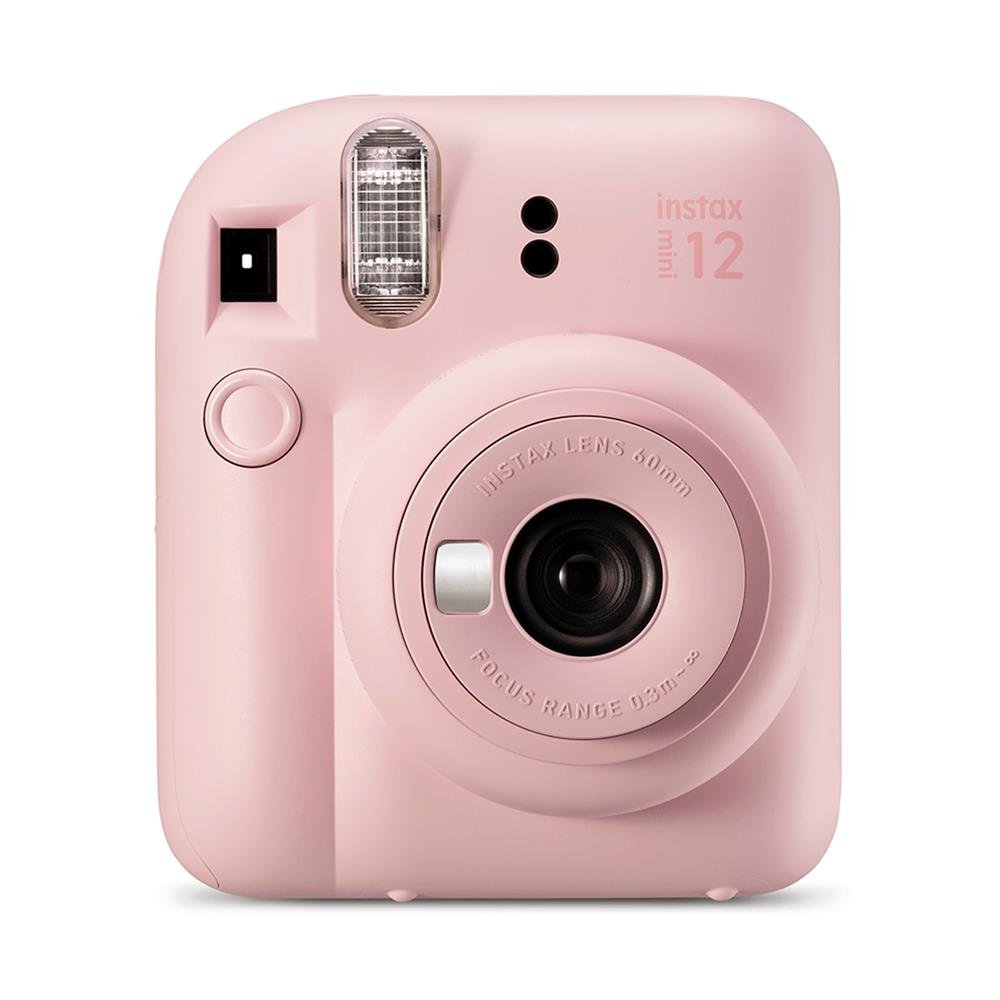 Kit Câmera Instax Mini 12 com pack 10 fotos Macaron e Bolsa Rosa