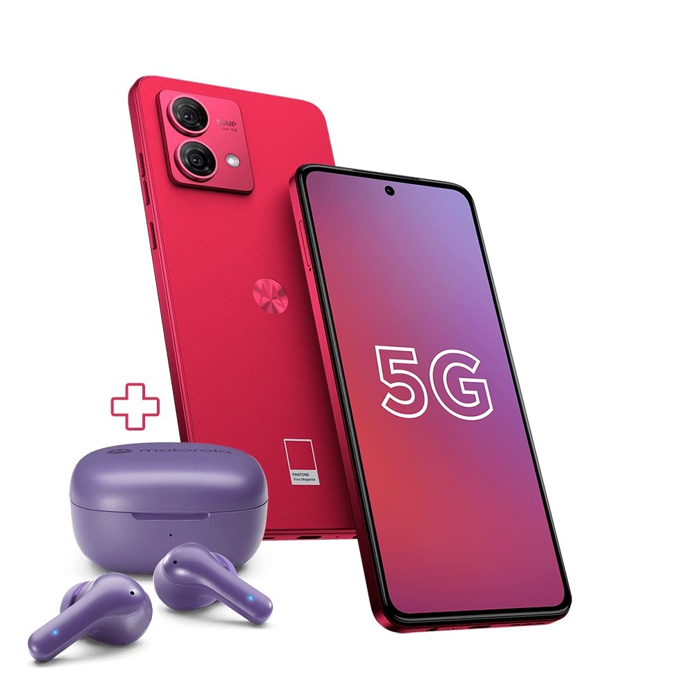 Smartphone Moto G84 5g Magenta + Moto Buds 135 Lilac, 256gb, Tela 6.5", Camera Traseira 50mp+8mp, Motorola