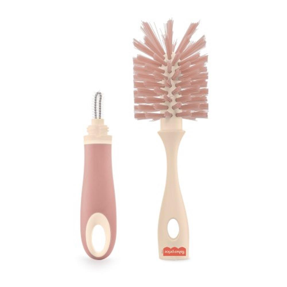 Escova para Limpar Mamadeiras 2 em 1 First Moments Rosa Fisher Price - BB1061