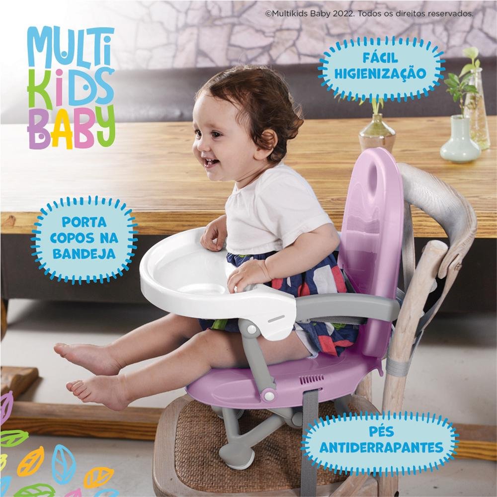 Cadeira de alimentação elevatoria Peanuts 6M-15kgs Rosa Multikids Baby - BB108