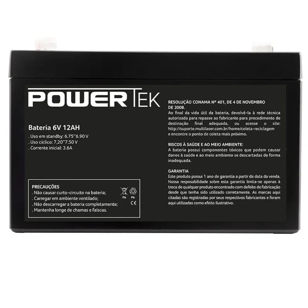 Bateria 6V 12Ah Powertek - EN005