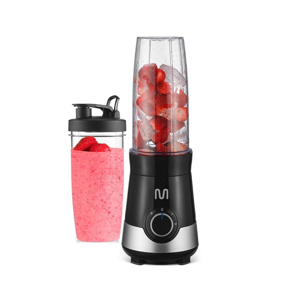 Liquidificador Shake 2 Copos 800ml 300W 127V Preto e Prata Multi - GO013