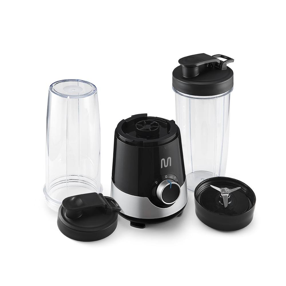 Liquidificador Shake 2 Copos 800ml 300W 127V Preto e Prata Multi - GO013