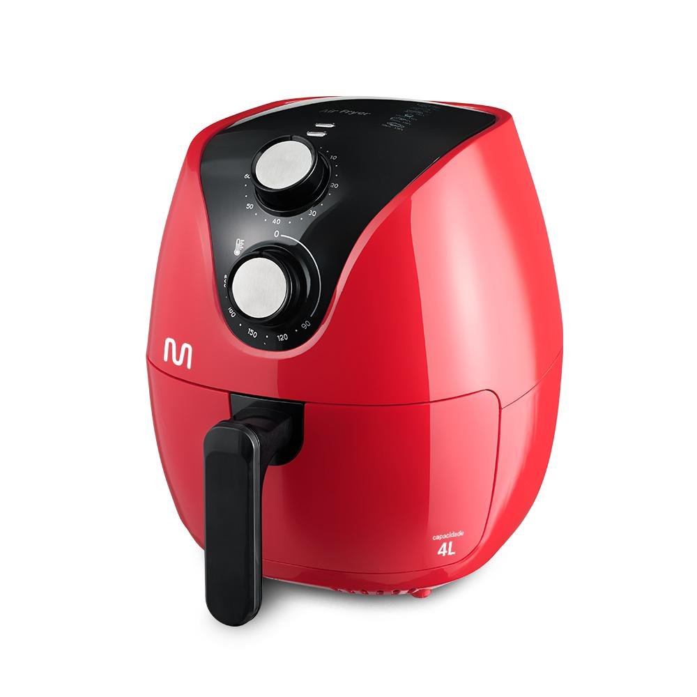 Fritadeira Eletrica Air Fryer 220V 4 Litros 1500W Vermelha Multi - GO204